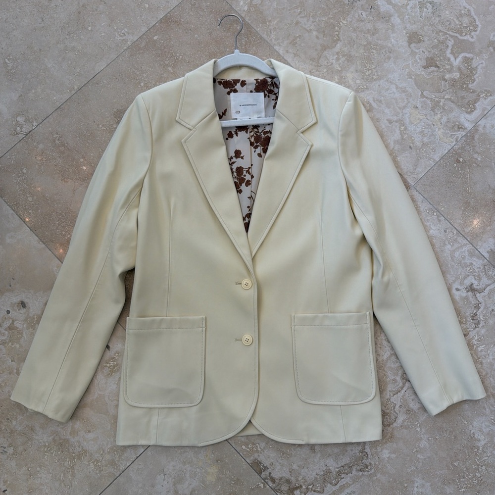 Anthropologie Pale Yellow Blazer